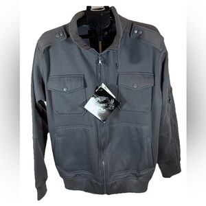 Dmax Jeans Co Men's Military Style Full Zip Jacket NWT Gray Size XL $150 Retail